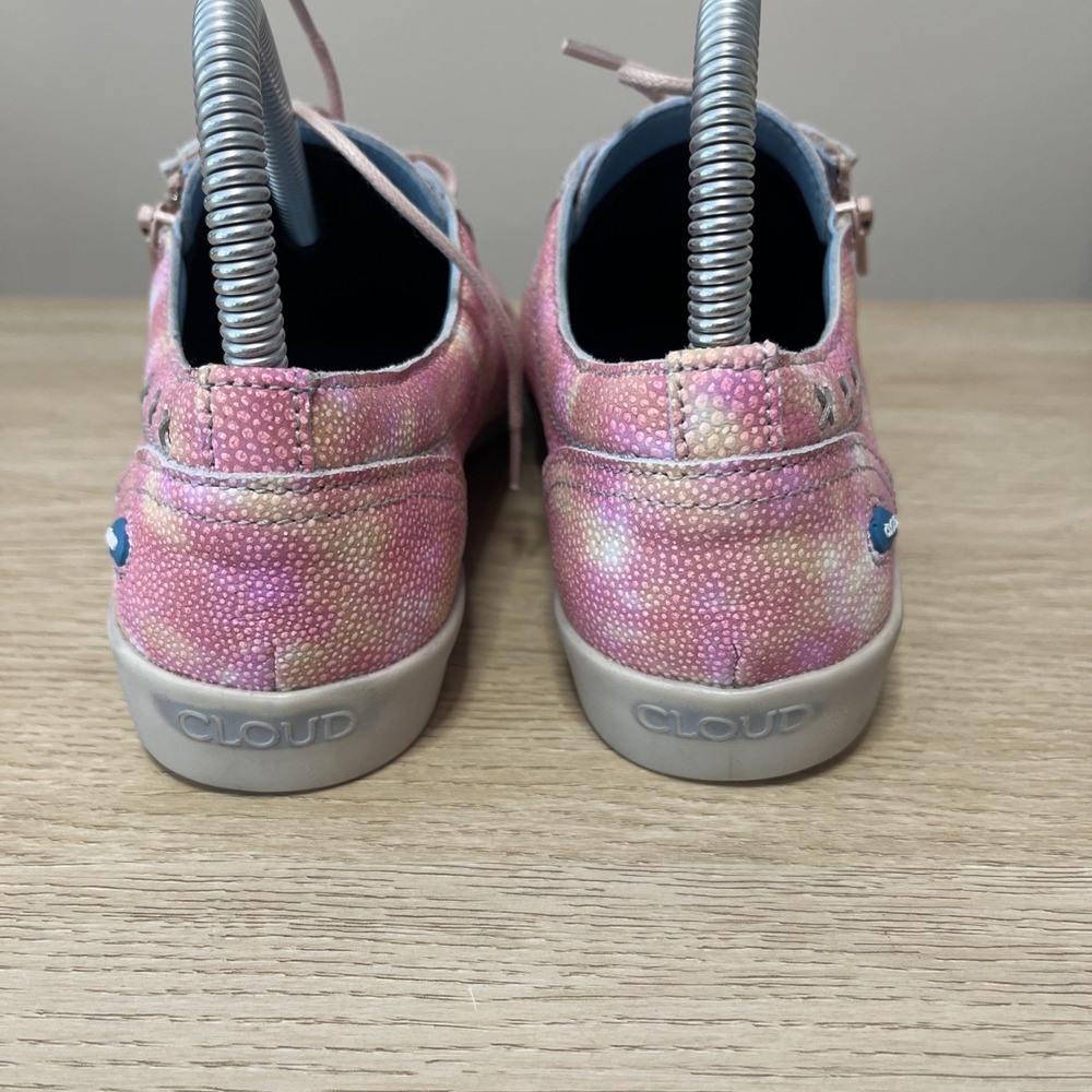 CLOUD Aika Prints Marea Rose Pink Side-Zip‎ Leather Minimalist Sneakers 7.5 / 38 - Picture 4 of 10
